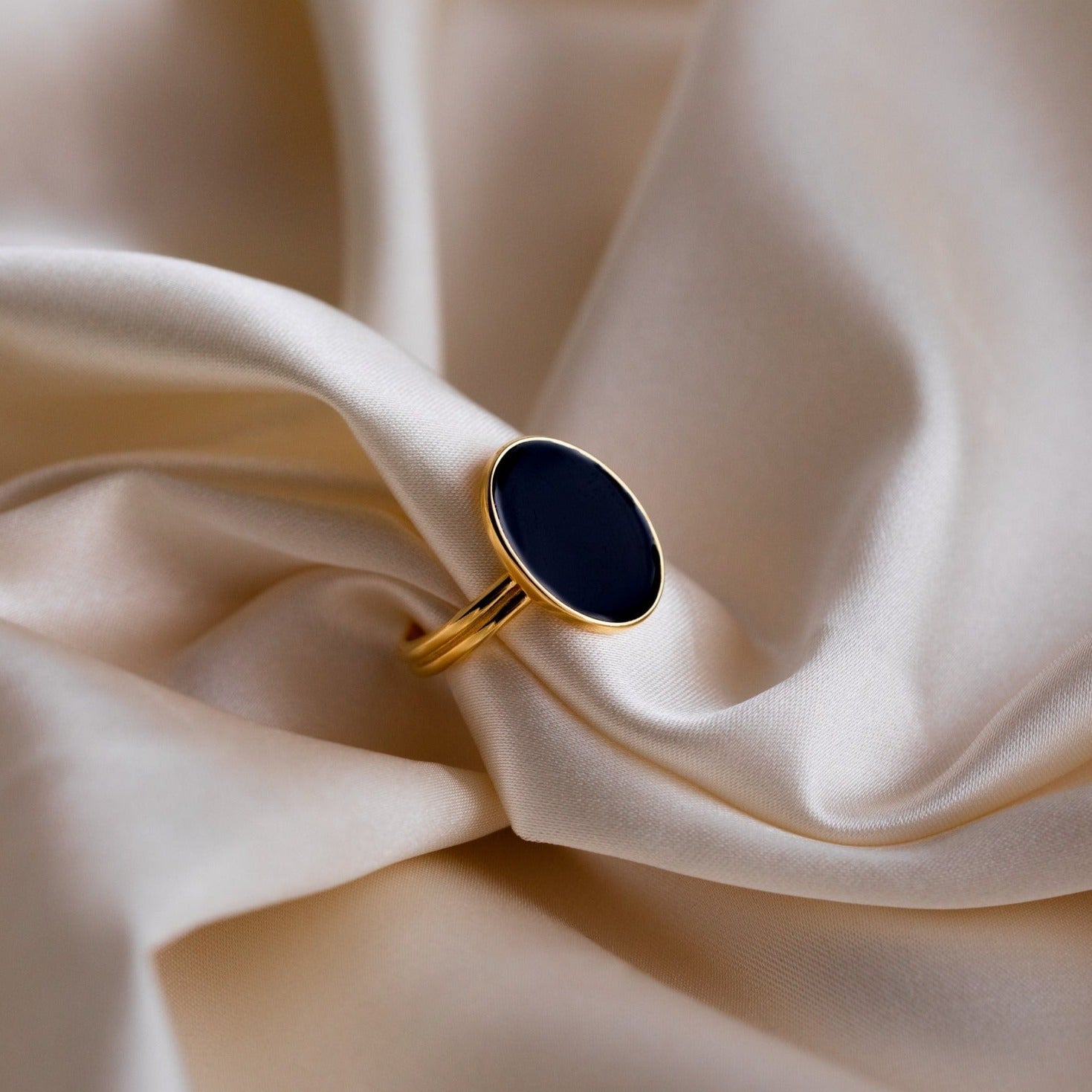 Vintage Glamour: Midnight Hour Black Onyx Signet Ring Sterling Silver